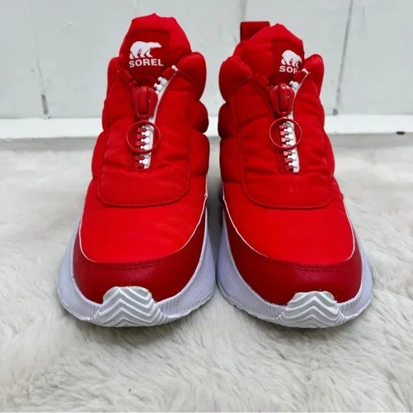 Sorel Out N About Red Puffy Zip Up Snow Winter Boots Size 6.5 - Picture 2 of 8